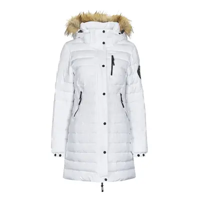 Superdry FUJI HOODED MID LENGTH PUFFER Bílá