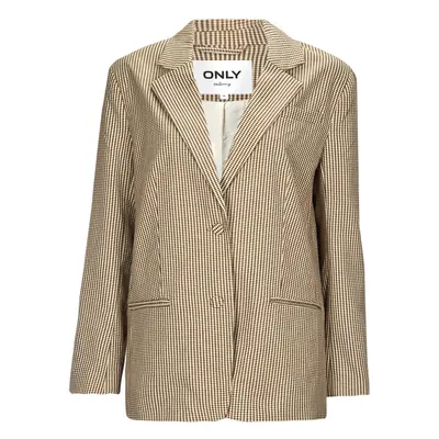 Only ONLMOLLY L/S OVS CHECK BLAZER TLR Béžová