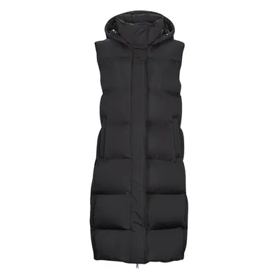 Superdry LONGLINE HOODED PUFFER GILET Černá