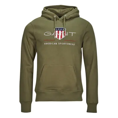 Gant REG ARCHIVE SHIELD HOODIE Khaki