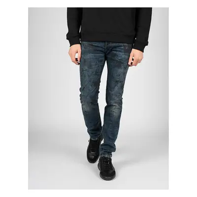 Les Hommes LKD320 512U | 5 Pocket Slim Fit Jeans Modrá