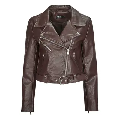 Only ONLNEWVERA FAUX LEATHER BIKER CC OTW Hnědá