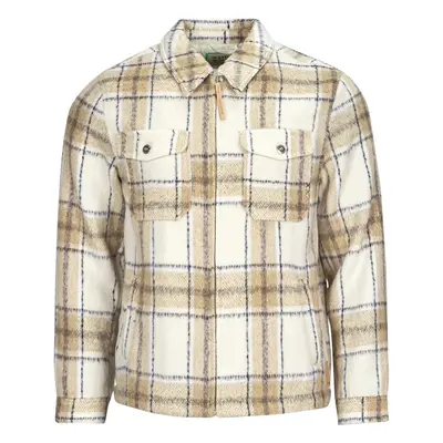 Scotch & Soda Wool-Blend Zip-Thru Check Overshirt Hnědá