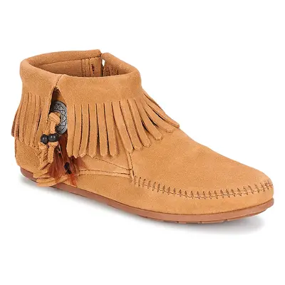 Minnetonka CONCHO FEATHER SIDE ZIP BOOT Hnědá