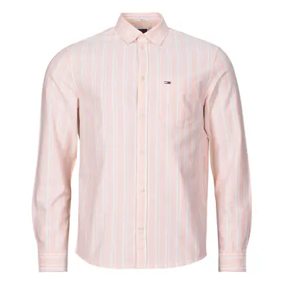 Tommy Jeans TJM REG OXFORD STRIPESHIRT Růžová