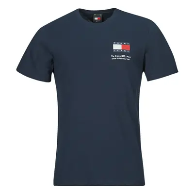 Tommy Jeans TJM SLIM ESSENTIAL FLAG TEE EXT Tmavě modrá