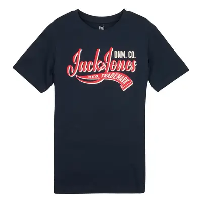 Jack & Jones JJELOGO TEE SS NECK 2 COL JNR Tmavě modrá