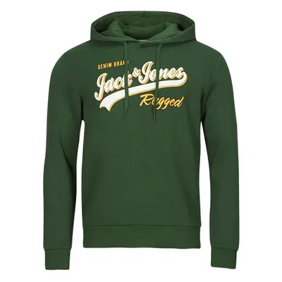 Jack & Jones JJELOGO SWEAT HOOD 2 COL 23/24 Zelená