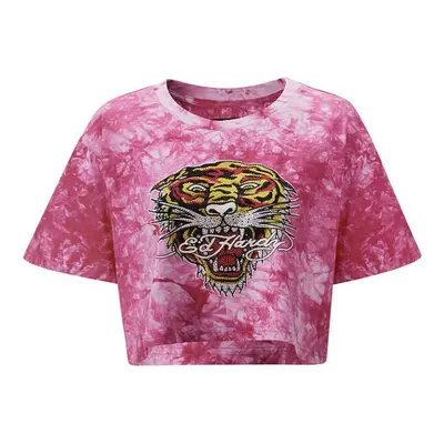 Ed Hardy Los tigre grop top hot pink Růžová