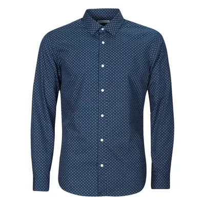 Jack & Jones JJJOE PRINT SHIRT LS SS24 Tmavě modrá