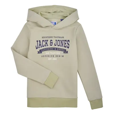 Jack & Jones JJELOGO SWEAT HOOD 2 COL 24 SNJNR Zelená