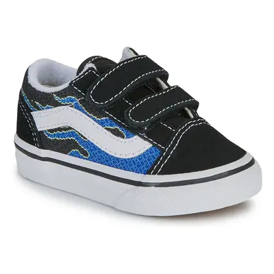 Vans Old Skool V PIXEL FLAME BLACK/BLUE Černá