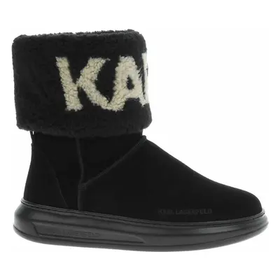 Karl Lagerfeld Dámské polokozačky KL44552 Black Suede Černá