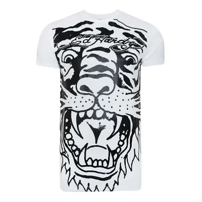 Ed Hardy Big-tiger t-shirt Bílá