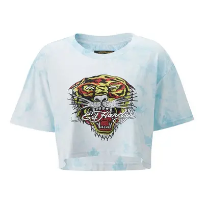 Ed Hardy Los tigre grop top turquesa Modrá