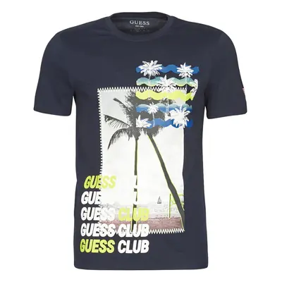 Guess GUESS CLUB CN SS TEE Modrá