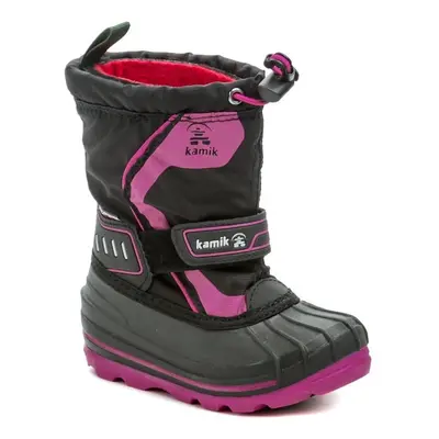 KAMIK Snowcoast4 black magenta dětské zimní sněhule Černá