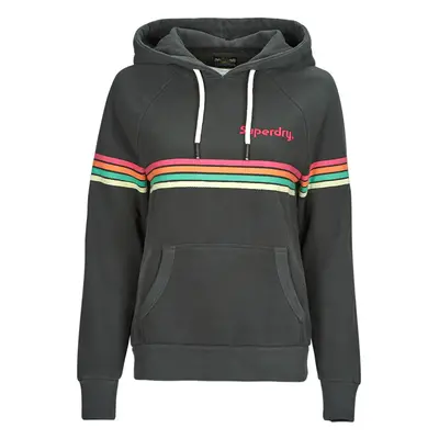 Superdry RAINBOW STRIPE LOGO HOODIE Černá