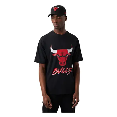 New-Era NBA Chicago Bulls Script Mesh Tee Černá