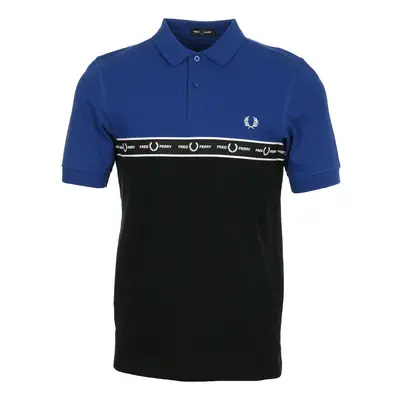 Fred Perry Taped Chest Polo Shirt "Bright Regal" Černá