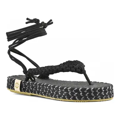 Nalho BLK MEDHA SANDAL WITH CROCHET UPPER Černá