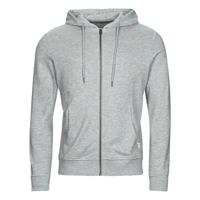 Jack & Jones JJEBASIC SWEAT ZIP HOOD Šedá