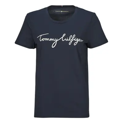 Tommy Hilfiger HERITAGE CREW NECK GRAPHIC TEE Tmavě modrá