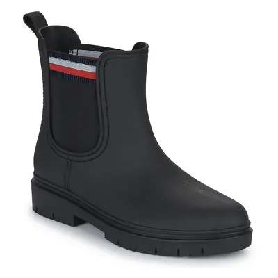 Tommy Hilfiger Rain Boot Ankle Elastic Černá