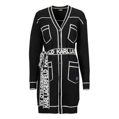 Karl Lagerfeld BRANDED BELTED CARDIGAN Černá