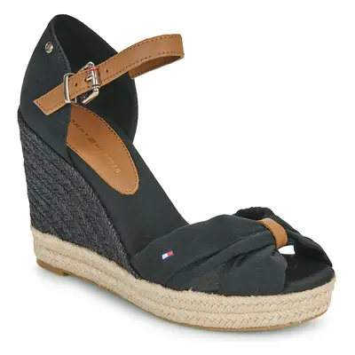 Tommy Hilfiger BASIC OPEN TOE HIGH WEDGE Černá