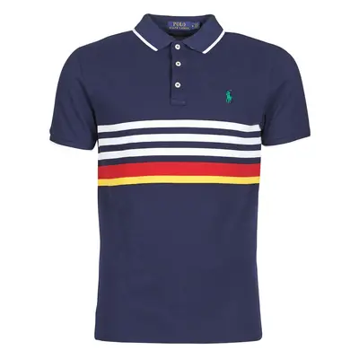 Polo Ralph Lauren POLO AJUSTE DROIT RAYE AVEC DETAILS DE COL ET DETAILS MANCHES EN ruznobarevn