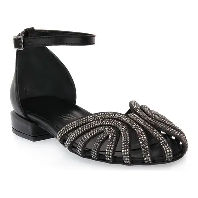 S.piero BLK FLAT SANDAL Černá