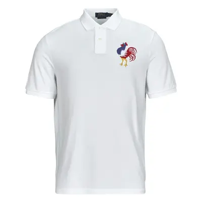 Polo Ralph Lauren POLO COUPE DROITE EN COTON BRODE Bílá