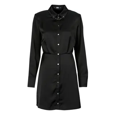 Karl Lagerfeld karl charm satin shirt dress ruznobarevne