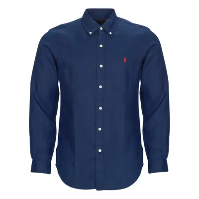 Polo Ralph Lauren CHEMISE COUPE DROITE EN LIN Tmavě modrá