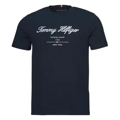 Tommy Hilfiger SCRIPT LOGO TEE Tmavě modrá