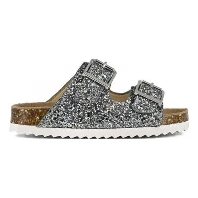 Colors of California Glitter sandal 2 buckles Modrá