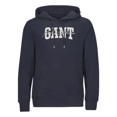 Gant ARCH SCRIPT HOODIE Tmavě modrá