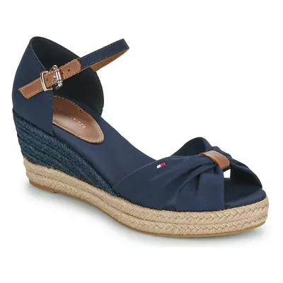 Tommy Hilfiger BASIC OPEN TOE MID WEDGE Tmavě modrá