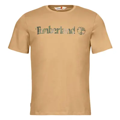 Timberland Camo Linear Logo Short Sleeve Tee Béžová