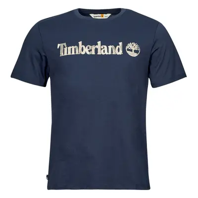 Timberland Camo Linear Logo Short Sleeve Tee Tmavě modrá