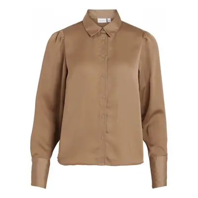 Vila Shirt Renny L/S - Walnut Hnědá