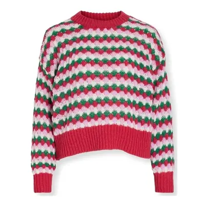 Vila Salula Knit L/S - Cerise ruznobarevne