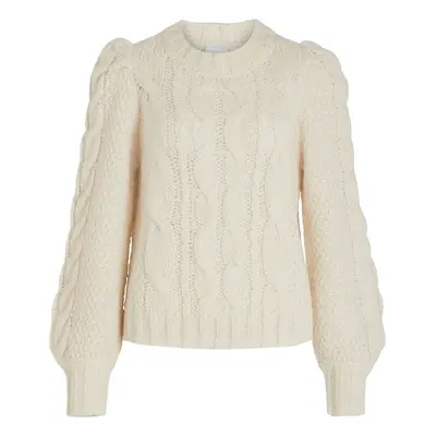 Vila Knit Fimines L/S - Birch Bílá