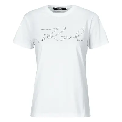 Karl Lagerfeld rhinestone logo t-shirt Bílá