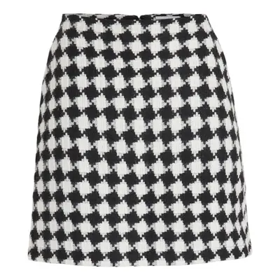 Vila Skirt Heloise - Black/ Cloud Dancer Bílá