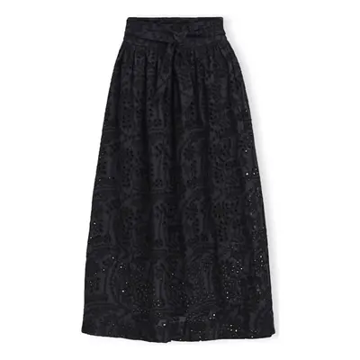 Object Bodie Skirt - Black/Denim Blue Černá