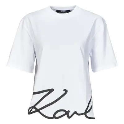 Karl Lagerfeld karl signature hem t-shirt Bílá