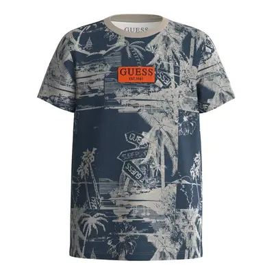 Guess SS T SHIRT Modrá