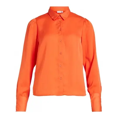 Vila Shirt Renny L/S - Tigerlilly Oranžová